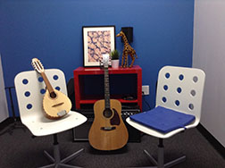 Blue Guitar Lesson Room